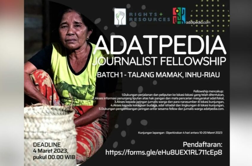 Adatpedia Buka Kesempatan Beasiswa Liputan untuk Jurnalis